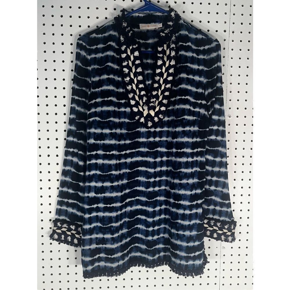 Tory Burch Navy and White Tunic